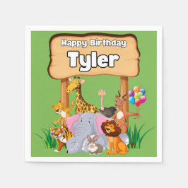 Niedliches Phantastisches Zoo-Tier-Party Serviette