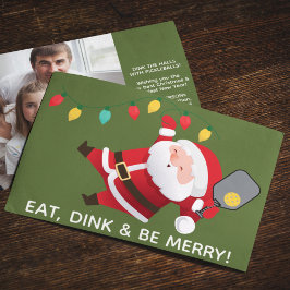 Niedliches Pickleball Weihnachts-Foto Feiertagskarte