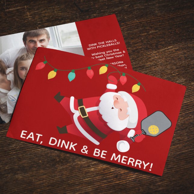 Niedliches Pickleball Weihnachts-Weihnachts-Foto Feiertagskarte (Von Creator hochgeladen)