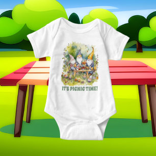 niedliches Picknick fügen Textznome hinzu Baby Strampler