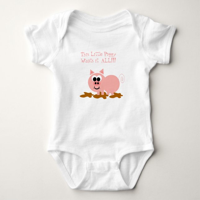 Niedliches Piggy Baby Strampler (Vorderseite)