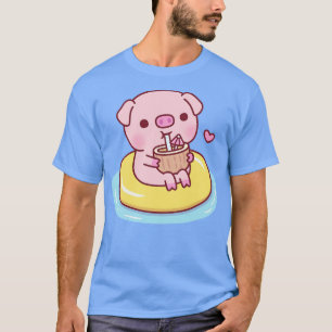 Niedliches Piggy g auf Schwimmbad Schwimmbad und t T-Shirt