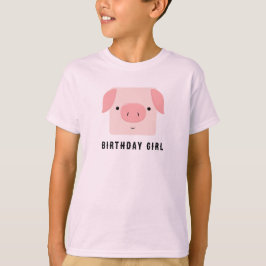 Niedliches Piggy Pink Birthday Girl T-Shirt