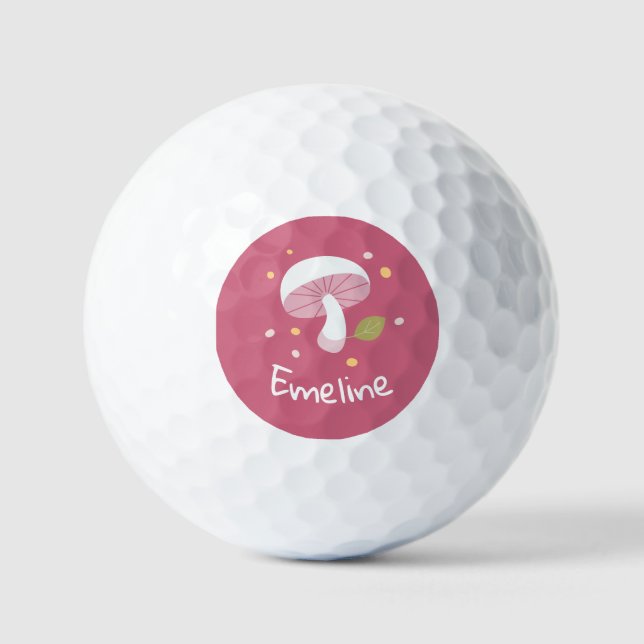 Niedliches Pilz | Emma | Personalisieren | Golfball (Vorderseite)