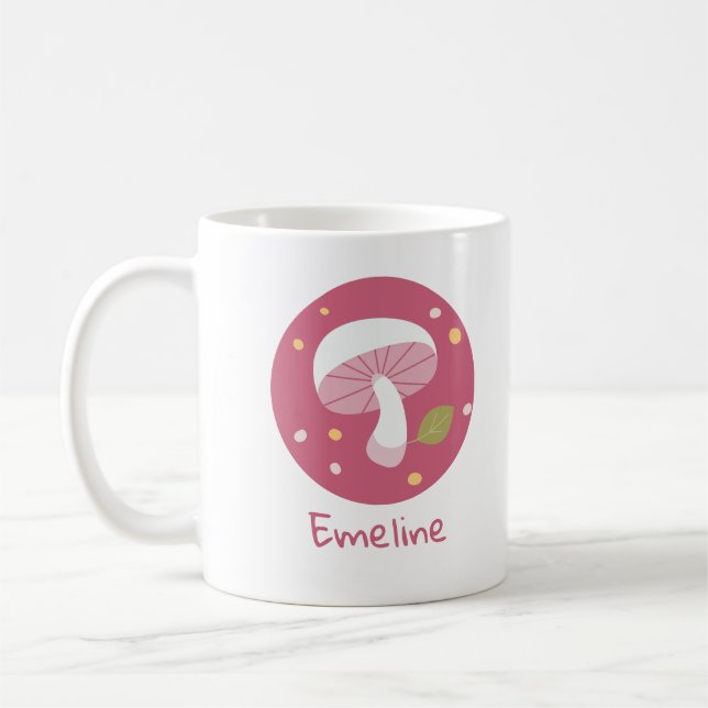 Niedliches Pilz | Emma | Personalisieren | Kaffeetasse (Links)