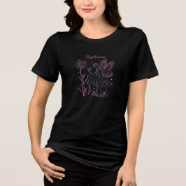Niedliches Pilz- und Blume Schwarz/Rosa Tri-Blend Shirt
