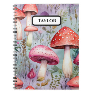 Niedliches Pilz Wasserfarbe Rustikaler Wald Notizblock