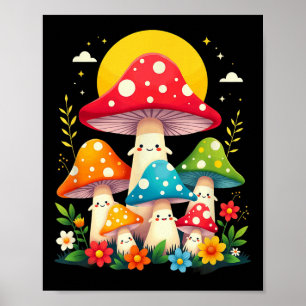 Niedliches Pilzgemälde Fungi Halloween-Kostüm Poster