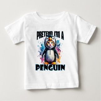 Niedliches Pinguin Cat Design für spielerische Kre Baby T-shirt