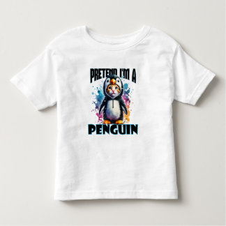 Niedliches Pinguin Cat Design für spielerische Kre Kleinkind T-shirt