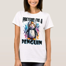 Niedliches Pinguin Cat Design für spielerische Kre T-Shirt