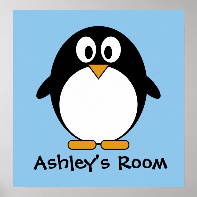 niedliches Pinguin-Kindertür-Poster Poster (Vorne)