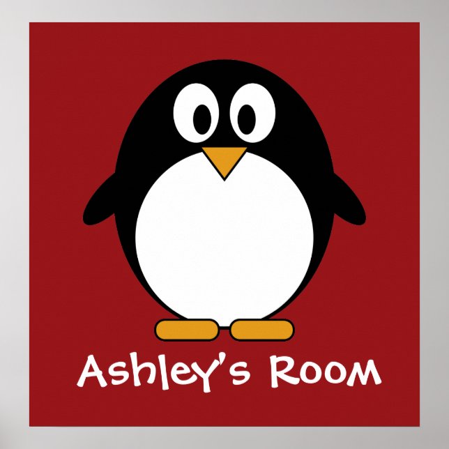 niedliches Pinguin-Kindertür-Poster Poster (Vorne)