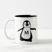 Niedliches Pinguin Monogramm Personalisiert