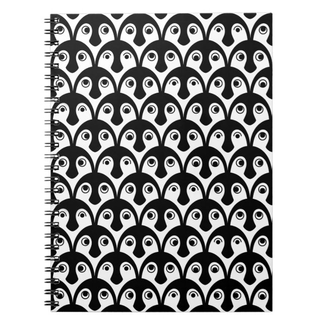 Niedliches Pinguin-Parade-Notebook Notizblock (Vorderseite)