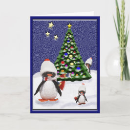 Niedliches Pinguin Weihnachtsparadies Custom Feiertagskarte