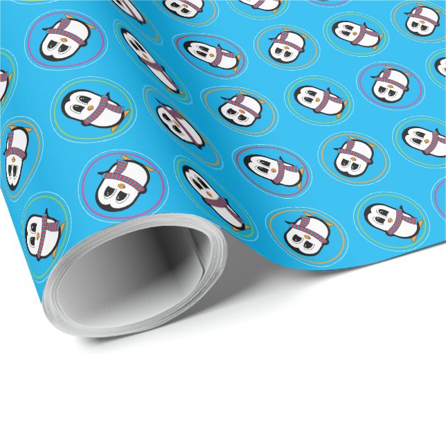 Niedliches Pinguin-Wrapping-Papier Geschenkpapier (Rolleneckpunkt)