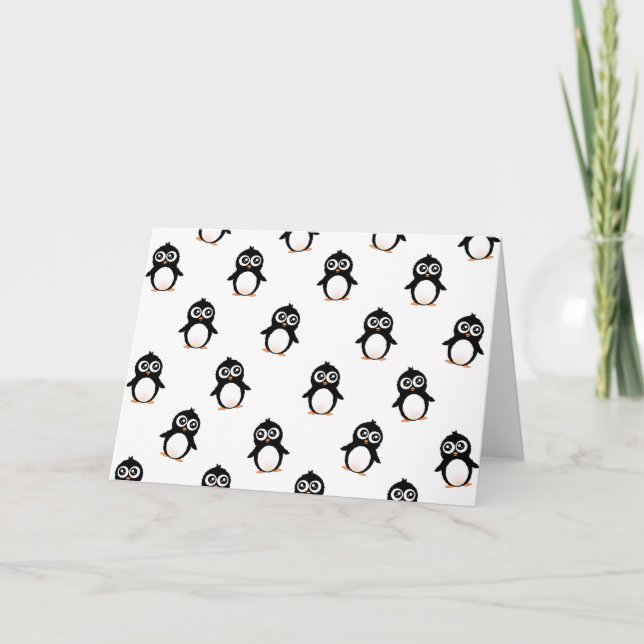 Niedliches Pinguinmuster Karte (Vorderseite)