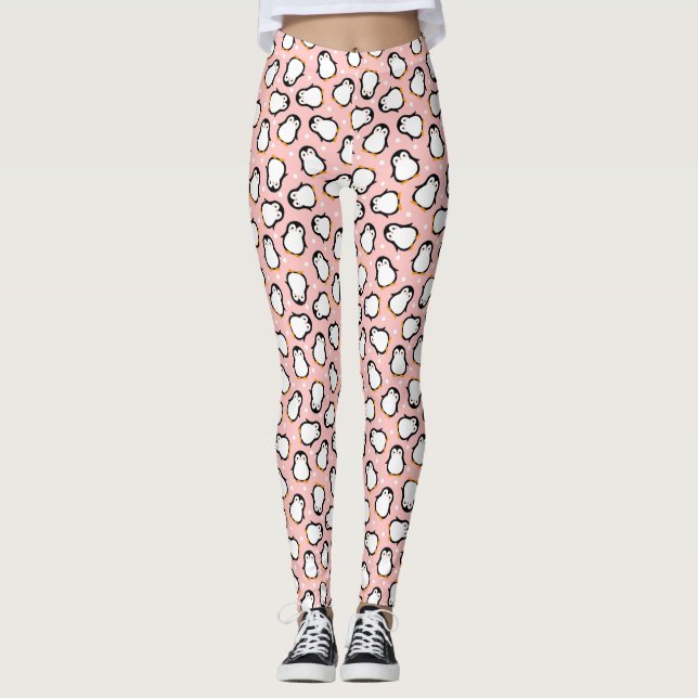 Niedliches Pinguinmuster Leggings (Vorderseite)