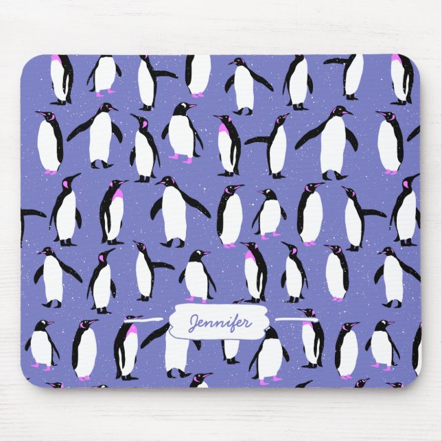 Niedliches Pinguinmuster Mousepad (Vorne)