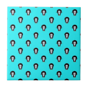 Niedliches Pinguinmuster über Mini Aquamarin Blue Fliese