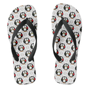 Niedliches Pinguinoberflächen-Muster drucken Flip Flops