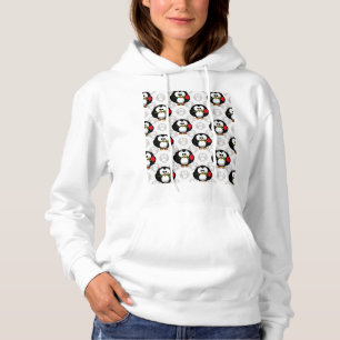 Niedliches Pinguinoberflächen-Muster drucken Hoodie