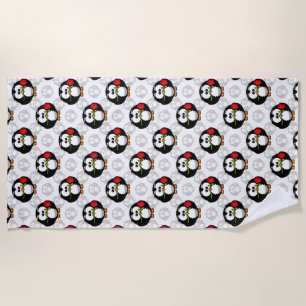 Niedliches Pinguinoberflächen-Muster drucken Strandtuch