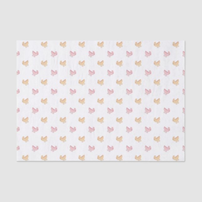 Niedliches Pink Baby Buggy Muster Seidenpapier (Vorderseite)