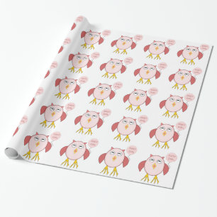 Niedliches Pink Baby Owl Wrapping Paper Geschenkpapier
