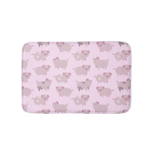 Niedliches Pink Baby Pantoletten Muster & Dots Badematte