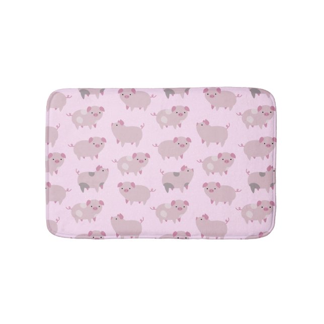 Niedliches Pink Baby Pantoletten Muster & Dots Badematte (Vorderseite)
