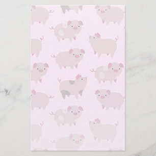 Niedliches Pink Baby Pantoletten Muster & Dots Briefpapier