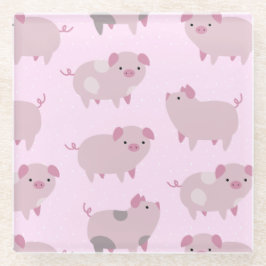 Niedliches Pink Baby Pantoletten Muster & Dots Glasuntersetzer