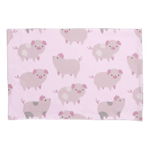 Niedliches Pink Baby Pantoletten Muster & Dots Kissenbezug