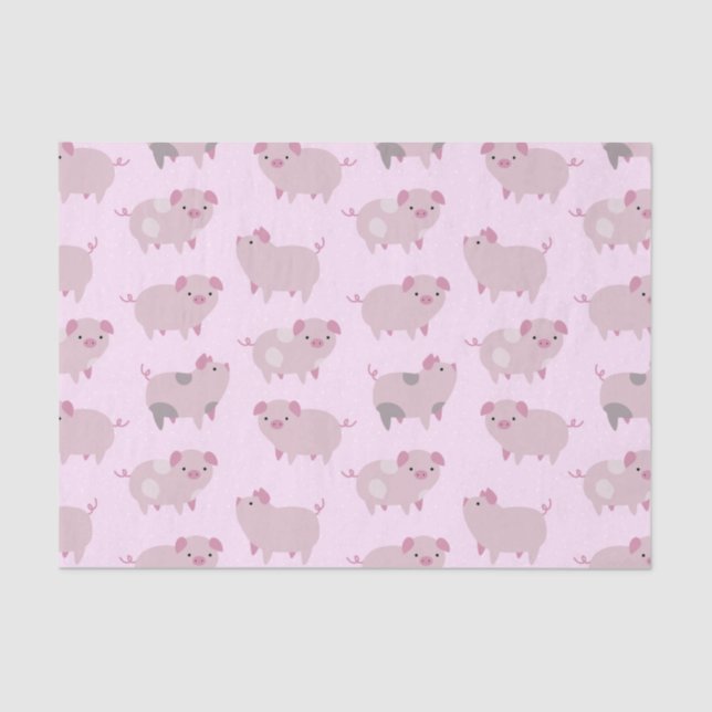 Niedliches Pink Baby Pantoletten Muster & Dots Seidenpapier (Vorderseite)