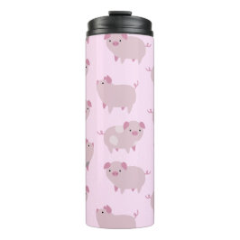 Niedliches Pink Baby Pantoletten Muster & Dots Thermosbecher