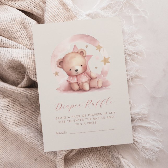 Niedliches Pink Bear Baby Duschkabine Windelwanne Begleitkarte (Von Creator hochgeladen)