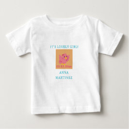 Niedliches Pink Bird Thema Girl Baby Dusche Baby T-shirt