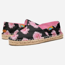 Niedliches PINK Blume Blumenmuster auf BLACK