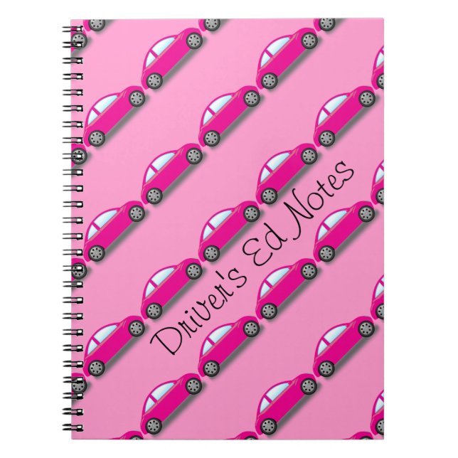 Niedliches Pink Car Notebook Notizblock (Vorderseite)