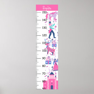 Niedliches Pink Castle Growth Chart Poster