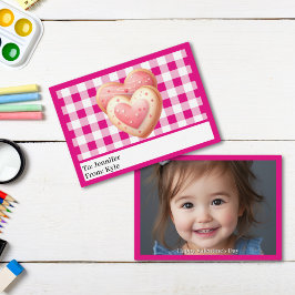 Niedliches Pink Cookie Foto Klassenzimmer Valentin Mitteilungskarte