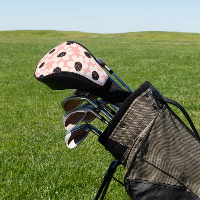 Niedliches Pink Daisy Blume Muster Golf Headcover (In SItu)