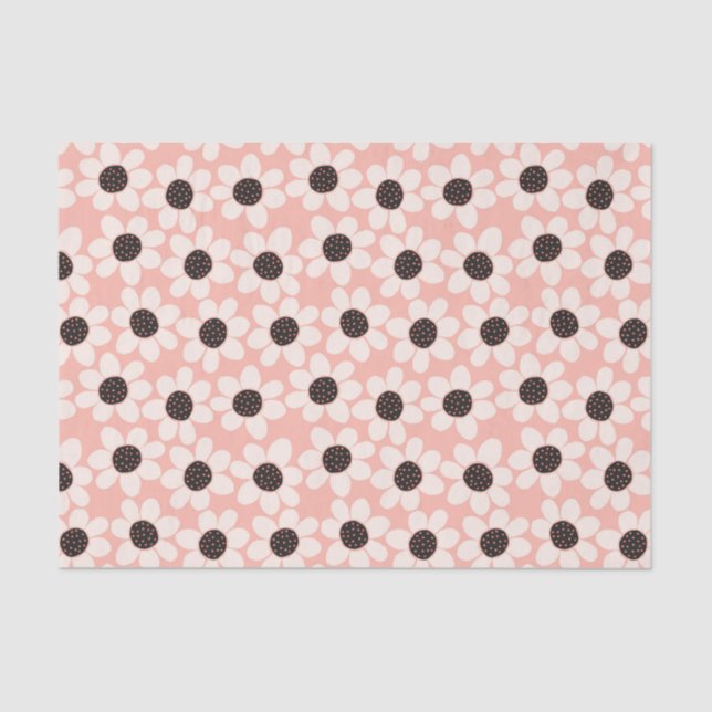 Niedliches Pink Daisy Blume Muster Seidenpapier (Vorderseite)