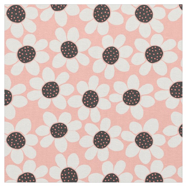 Niedliches Pink Daisy Blume Muster Stoff (Nahaufnahme)