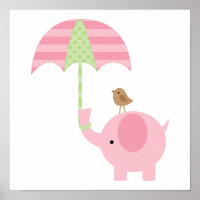 Niedliches Pink Elephant Girl Kinderzimmer