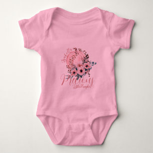 Niedliches Pink Floral Pumpkin Herbstmädchen Baby Strampler