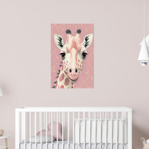 Niedliches Pink Giraffe Poster