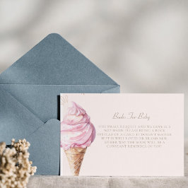 Niedliches Pink Ice Cream Baby Shooting Anfrage Begleitkarte